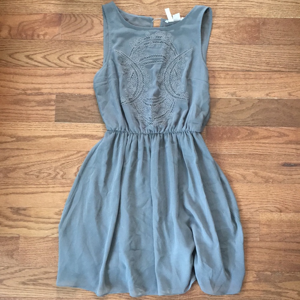 Size 4 grey chiffon material sundress
